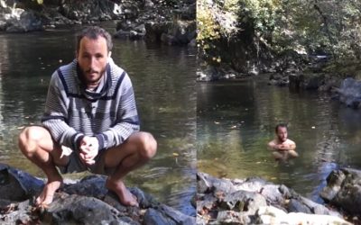 Celebrando con un buen baño frío los 365 días seguidos de ritual mañanero