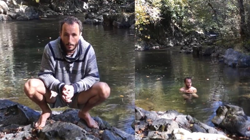 Celebrando con un buen baño frío los 365 días seguidos de ritual mañanero